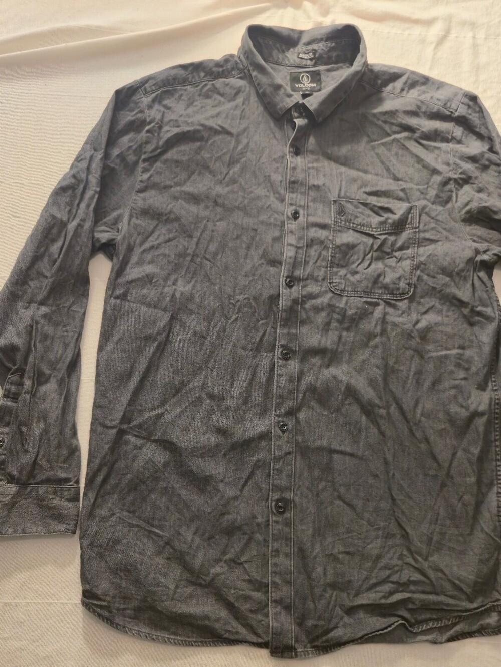 Volcom Classic Fit XXL Gray Button-Up Shirt